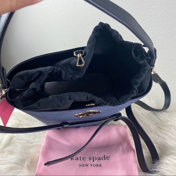 KATE SPADE SUZY SUEDE SMALL BUCKET SHOULDER BAG - Picture 7 of 10